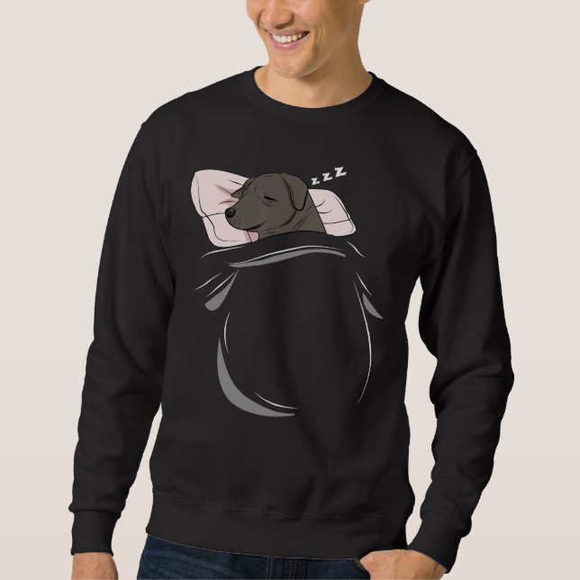 Black Lab Sleeping Dog Pyjamas Nap Pjs Outfit Labr Sweatshirt (Front)
