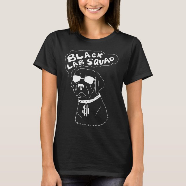 Black Lab Squat Labrador Retriever Idea Dog T-Shirt (Front)