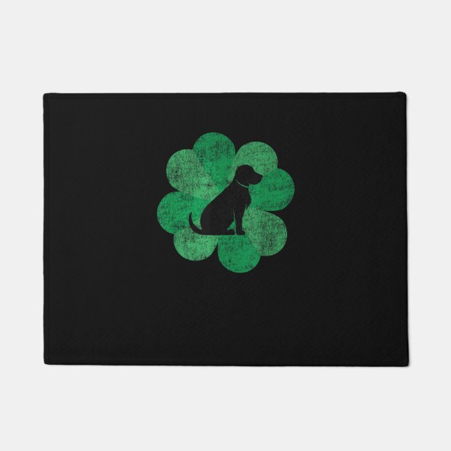 Black Lab St. Patrick's Day Shirt - Retro Labrador Doormat (Front)