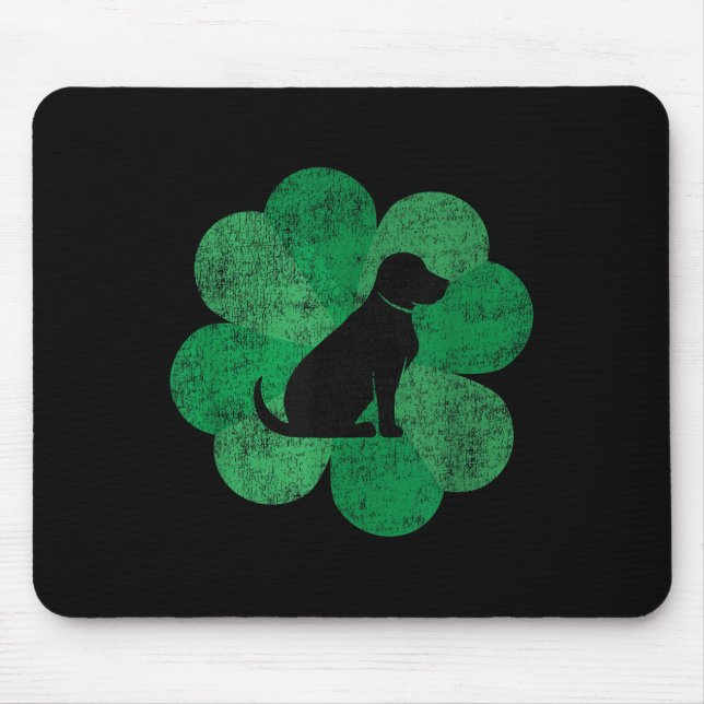 Black Lab St. Patricks Day Shirt - Retro Labrador  Mouse Pad (Front)