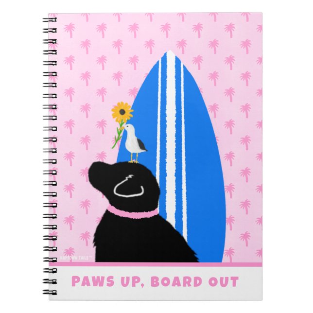 Black Lab Surf DogSpiral Notebook (Front)