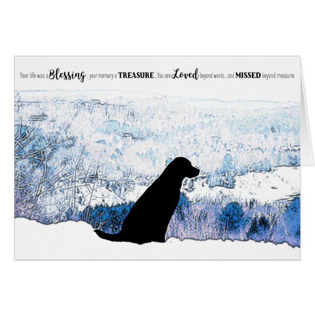 Black Lab Sympathy Card - Dog Sympathy - Pet Loss (Front Horizontal)
