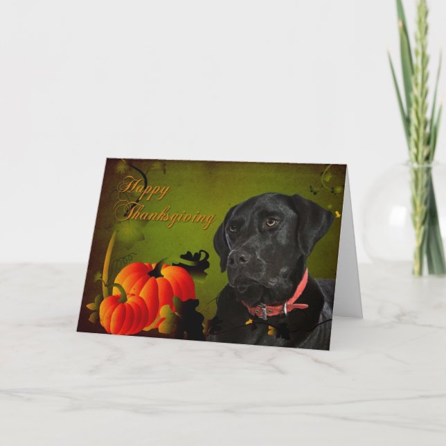 Black Lab Thanksgiving Card (Front)
