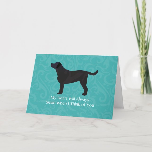 Black Lab Thinking of You Design Card (Front)