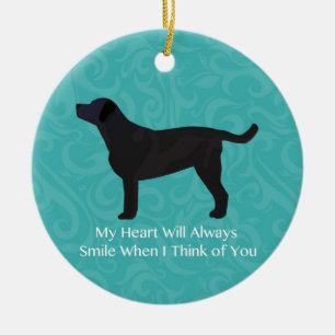 Black Lab Thinking of You Design Ceramic Tree Decoration