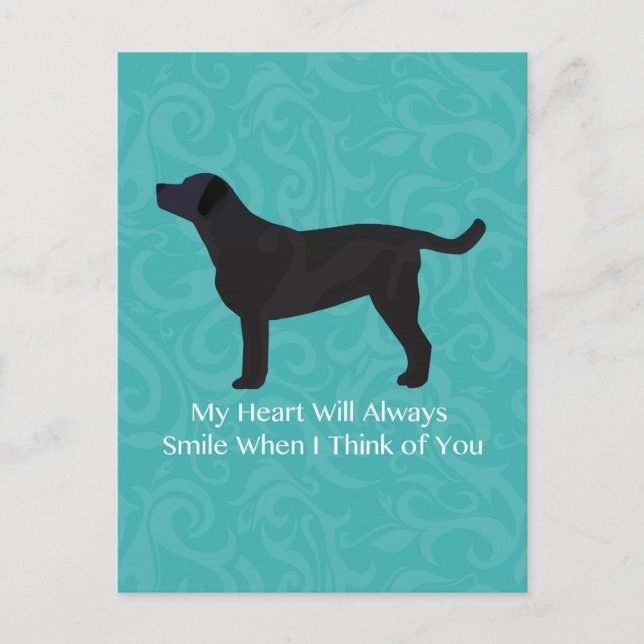 Black Lab Thinking of You Design Postcard (Front)