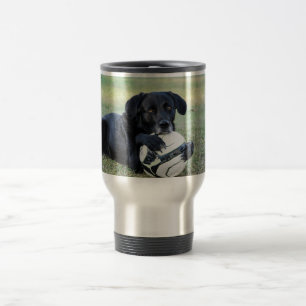 Black lab Travel mug  in stainless steel.