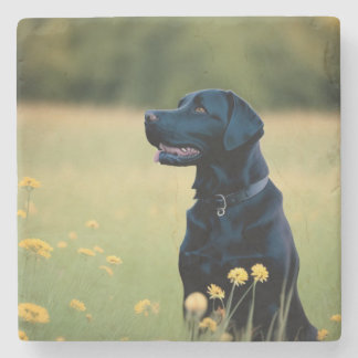 Black Lab Trivet Stone Coaster