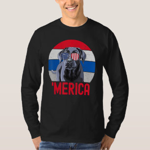 Black Lab Usa American Flag 4th Of July Pride Patr T-Shirt