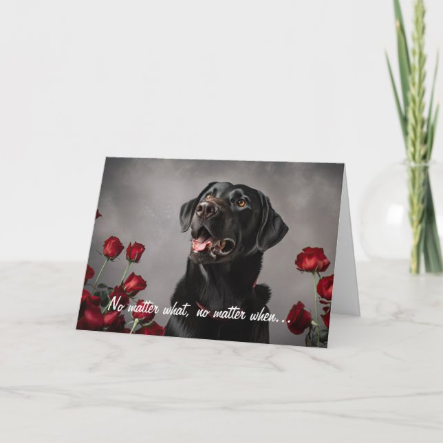 Black Lab Valentines Day Card (Front)