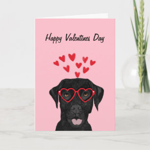 Black Lab valentines day card - labrador retriever