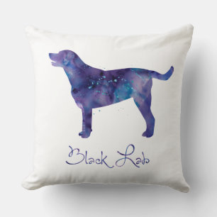 Black Lab Watercolor Cushion