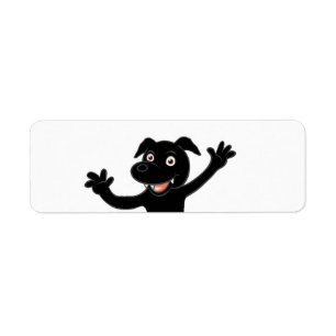 black lab waving cartoon