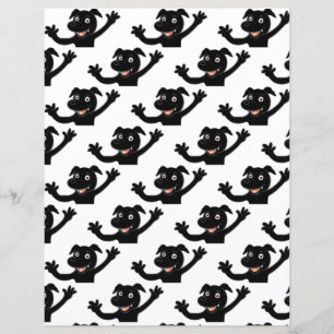 black lab waving cartoon