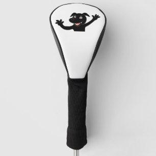 black lab waving cartoon golf head cover