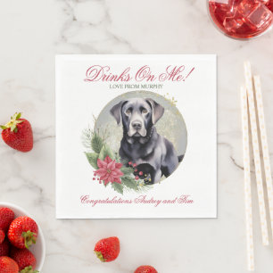 Black Lab Wedding Napkins With Dogs Photo