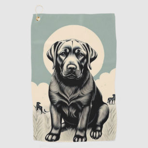 Black Labador Retriever Golf Towel
