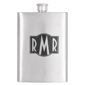 Black Label Monogrammed Hip Flask