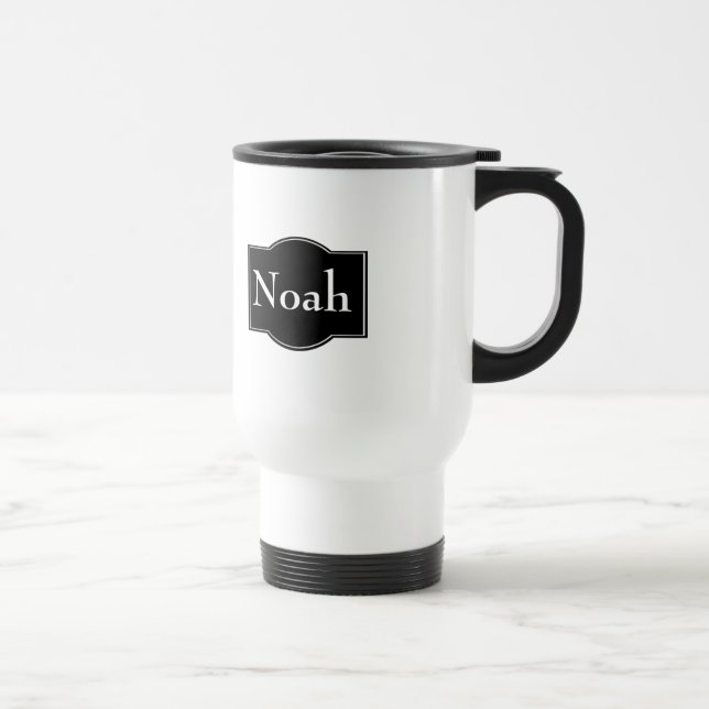 Black Label Personalised Travel Mug (Right)