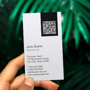 Black Label QR Code Vocalist Business Card