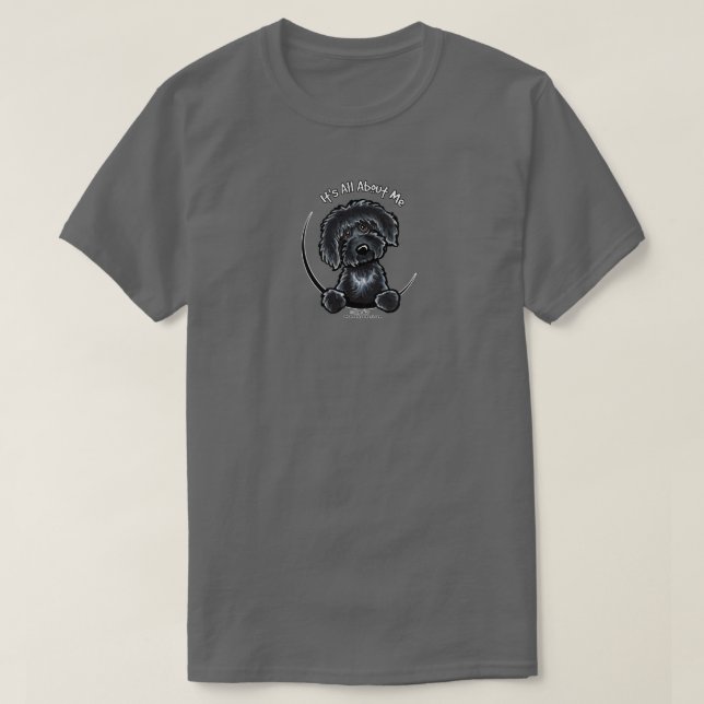 Black Labradodle Its All About Me Off-Leash Art™ T-Shirt (Design Front)
