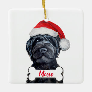Black Labradoodle / Black Goldendoodle Ceramic Orn Ornament