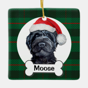 Black Labradoodle / Black Goldendoodle Ceramic Ornament