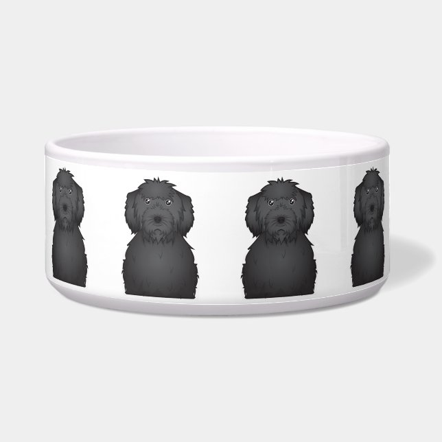 Black Labradoodle Cartoon (Front)