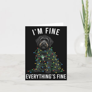 Black Labradoodle Christmas I'm Fine Everything Is Card