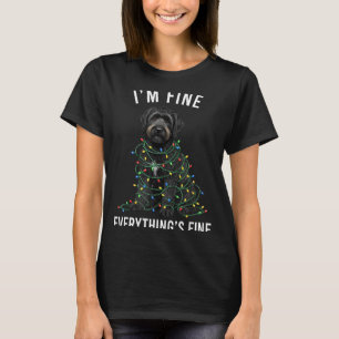 Black Labradoodle Christmas I'm Fine Everything Is T-Shirt