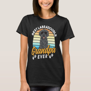 Black Labradoodle Dog Dad Best Labradoodle Grandpa T-Shirt