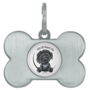 Black Labradoodle IAAM Keychain Pet Tag