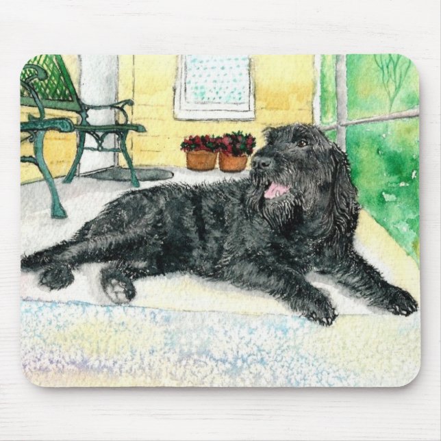 Black Labradoodle Mouse Pad (Front)