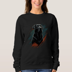 Black Labrador Abstract Retro Paint Lab Owner Love Sweatshirt