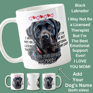 Black Labrador, Add Dog's Name, Change Text Coffee Mug