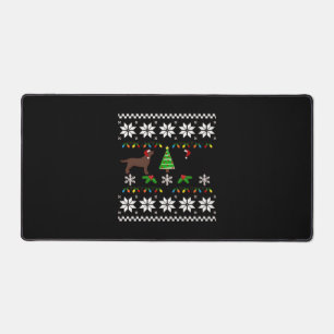 Black Labrador and Chocolate Labrador Happy Christ Desk Mat