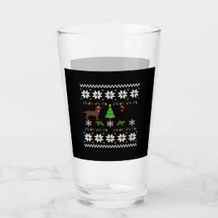 Black Labrador and Chocolate Labrador Happy Christ Glass