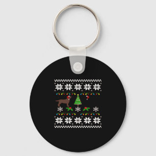 Black Labrador and Chocolate Labrador Happy Christ Key Ring