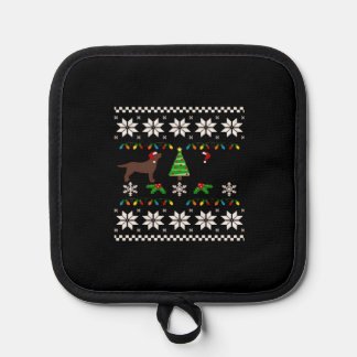 Black Labrador and Chocolate Labrador Happy Christ Pot Holder