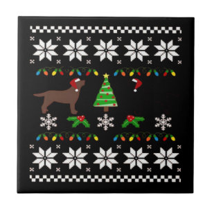 Black Labrador and Chocolate Labrador Happy Christ Tile