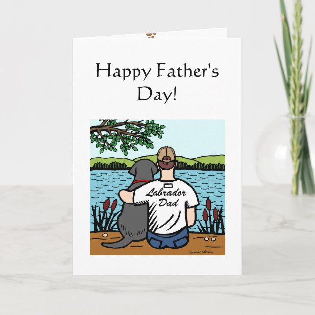 Black Labrador and  Dad 2 Card (Front)