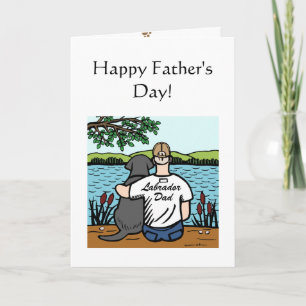 Black Labrador and Dad Card
