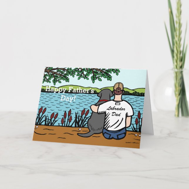 Black Labrador and  Dad Card (Front)