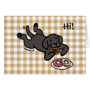 Black Labrador and Doughnuts Thinking of You