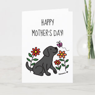 Black Labrador and Green Mother's Day Card