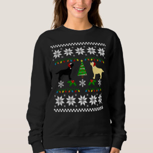 Black Labrador And Yellow Labrador Happy Christmas Sweatshirt