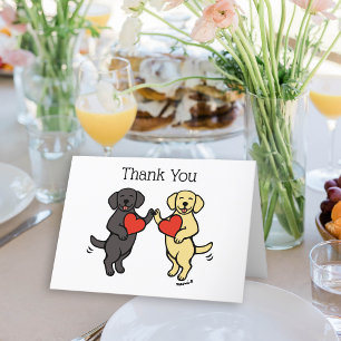 Black Labrador and Yellow Labrador Thank You Holiday Card