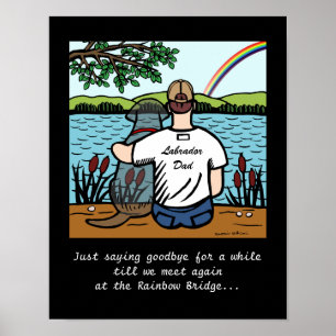 Black Labrador Angel and Dad 1 Poster