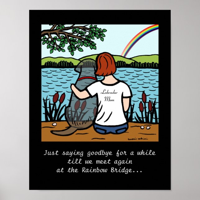 Black Labrador Angel and Mum 2 Poster (Front)