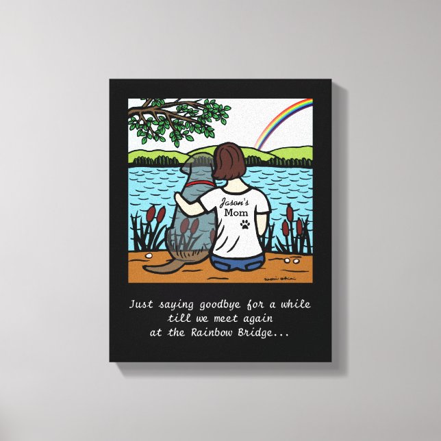 Black Labrador Angel and Mum 3 Canvas Print (Front)